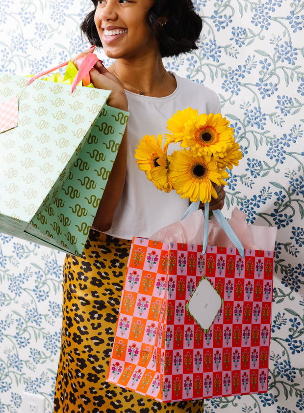 Large Gift Bag - Pink Ditsy: Large