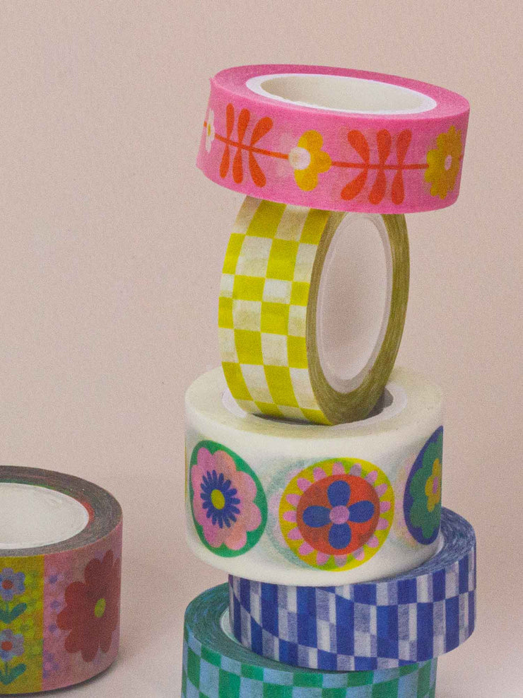 Space Time 15mm • Warped Checks Washi Tape