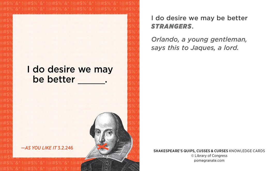 Shakespeare’s Quips, Cusses & Curses Knowledge Cards