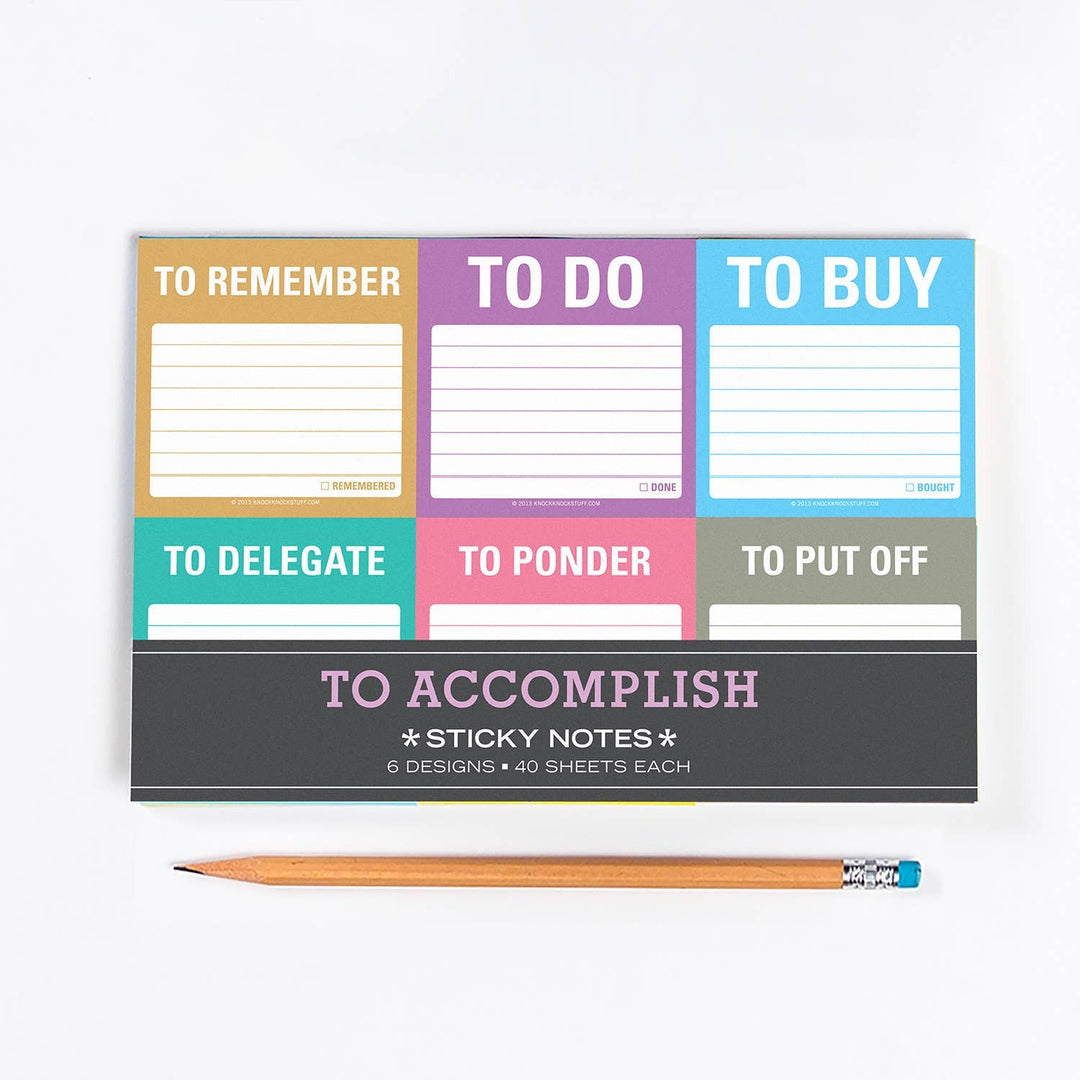 To Accomplish Sticky Notes Packet