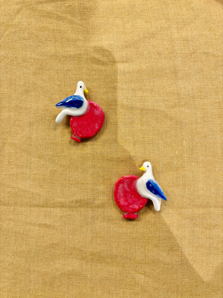 Porcelain Pigeon Magnets