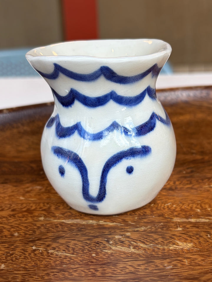 Painted Blue Face Bud Vases - Satchiko Ceramics