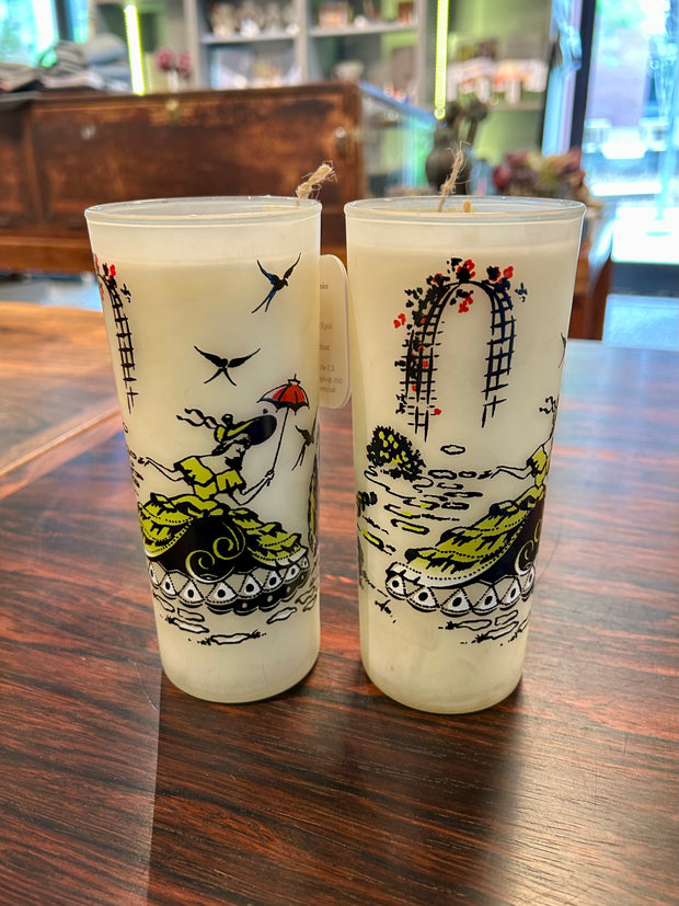 White Vintage Frosted Southern Belle Glass