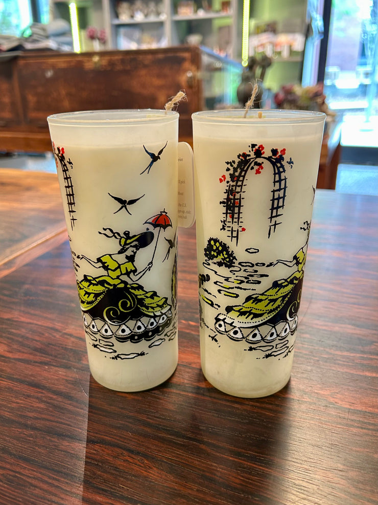 White Vintage Frosted Southern Belle Glass