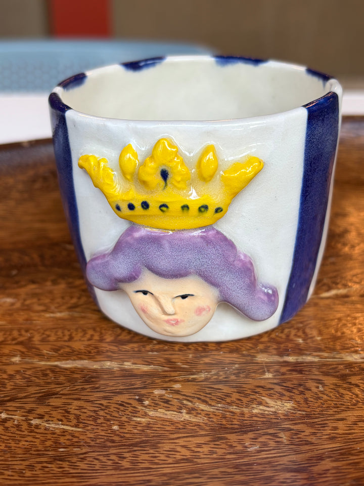 Striped Crown Ceramic Cup -  Satchiko Ceramics