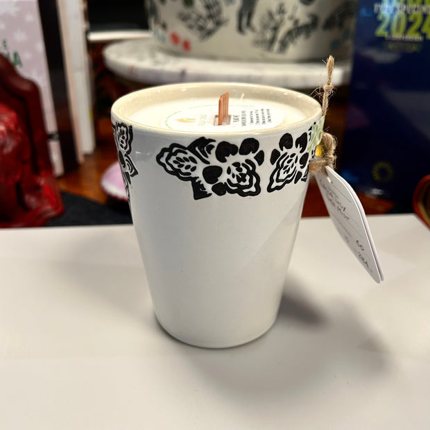 Black Floral Motif Cup