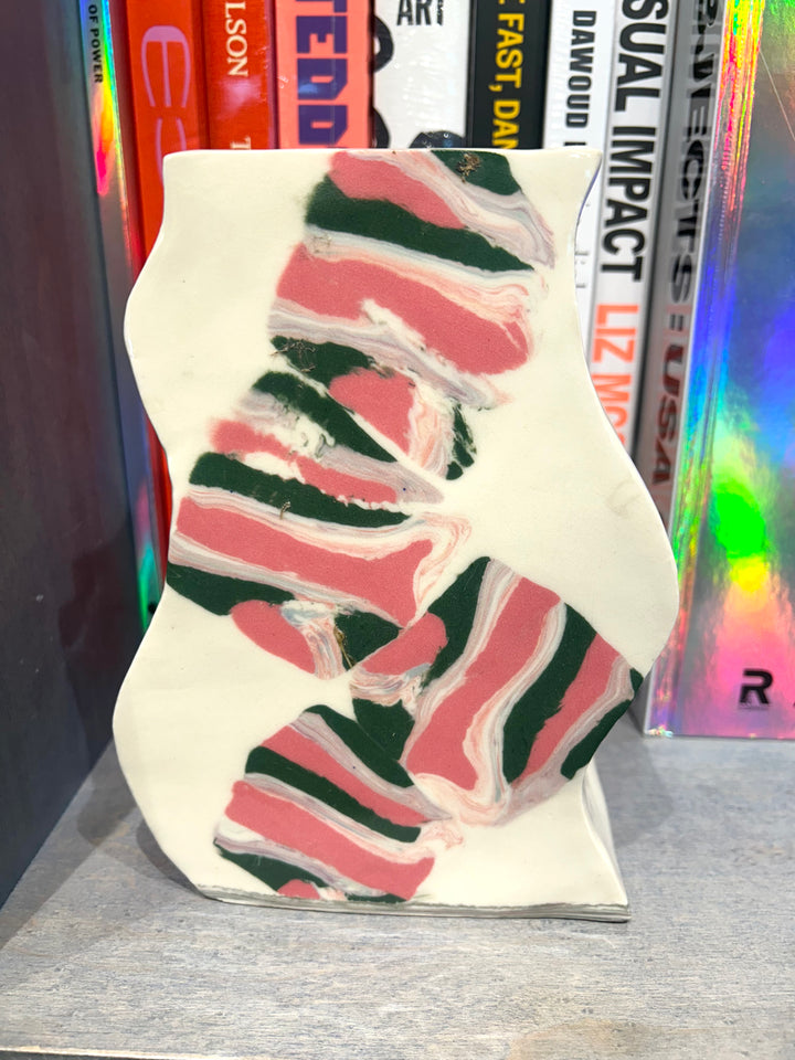 Nerikomi Pink & Green Vase