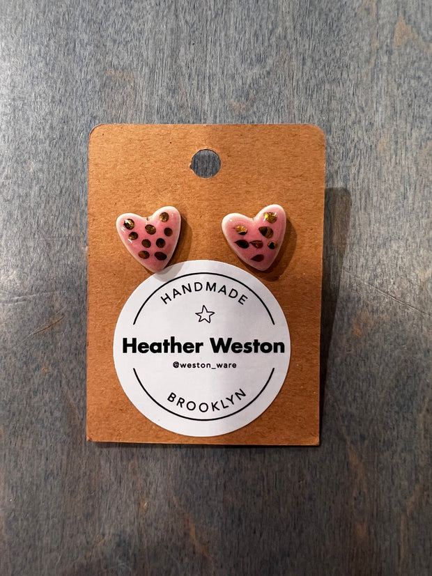 Luster heart earrings