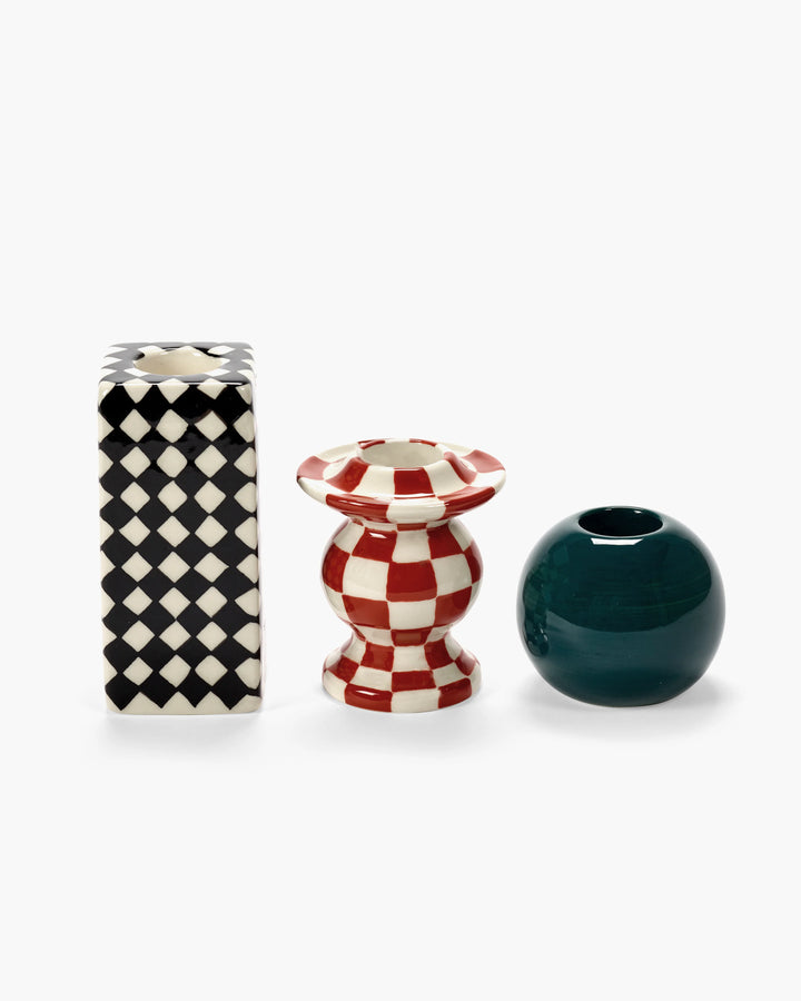 Candle Holder Chessboard Les Objets Mouleversants Set/3