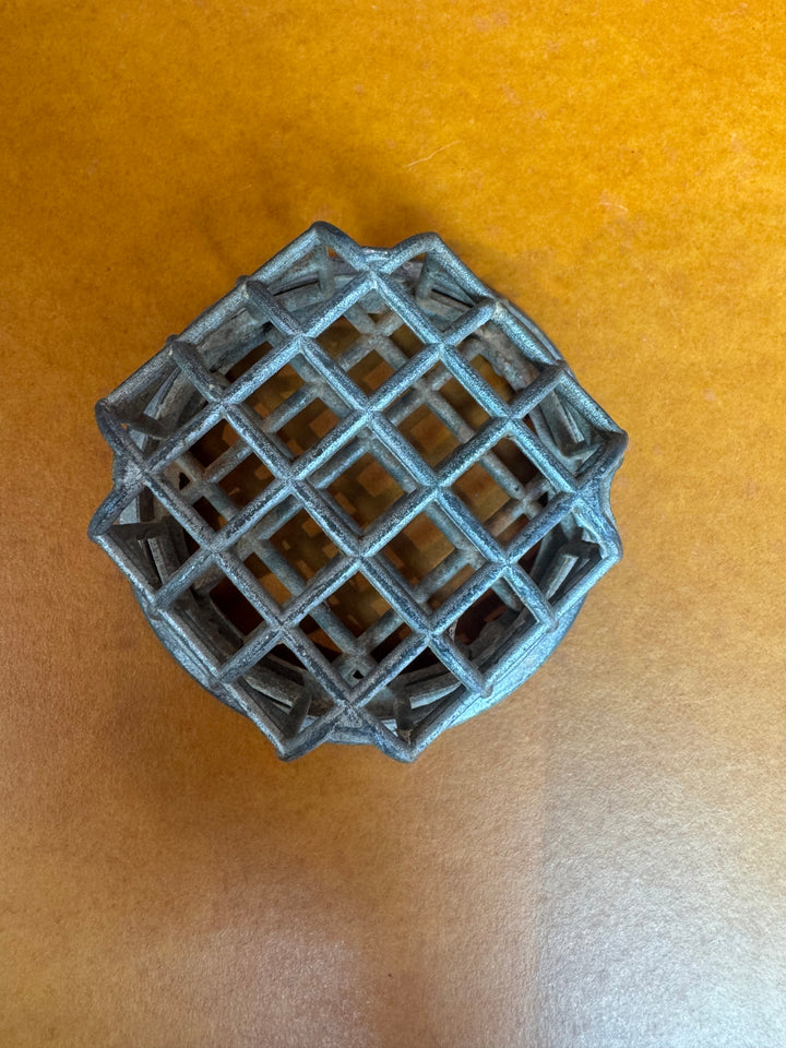Vintage Metal Floral Frog (medium)