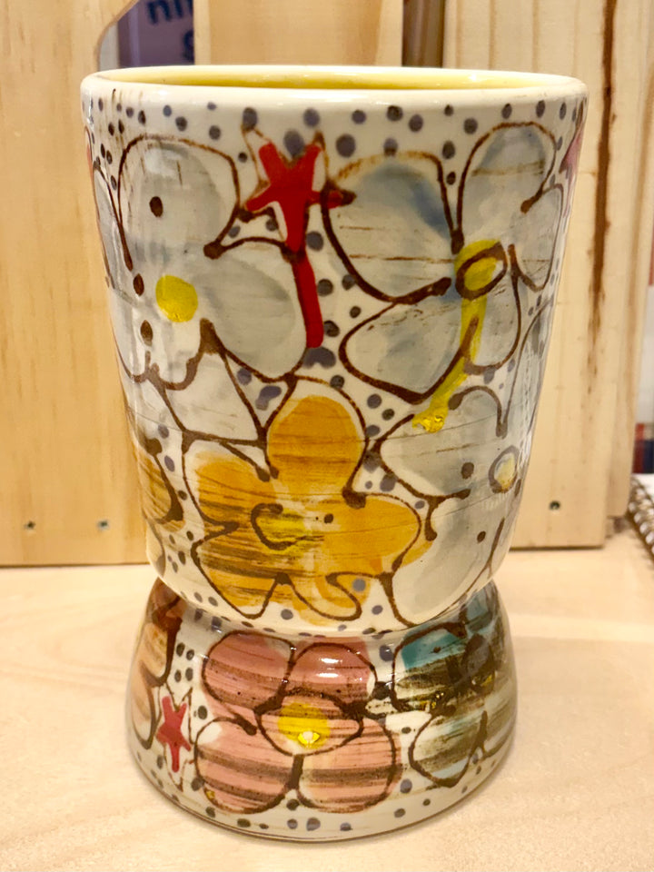 Sunset Florals Footed Vase