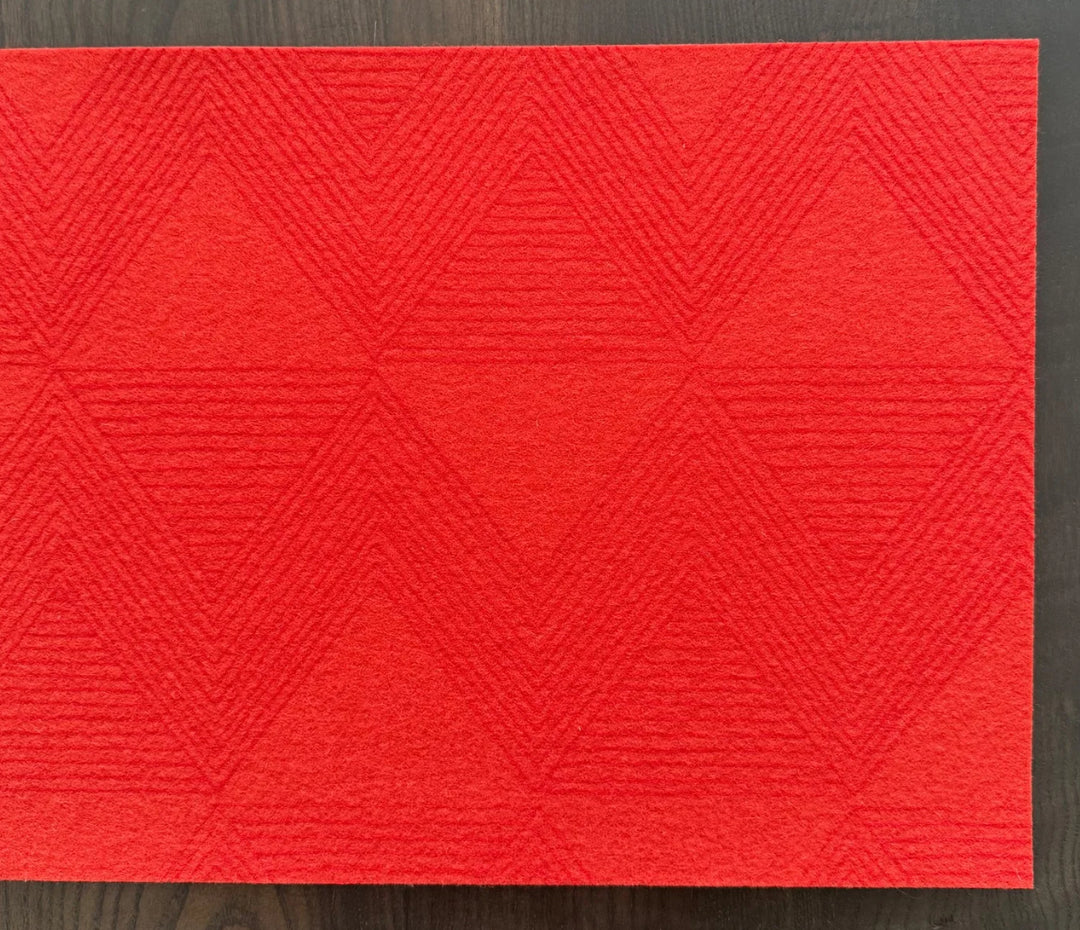 Red Zig Zag Wool Placemat