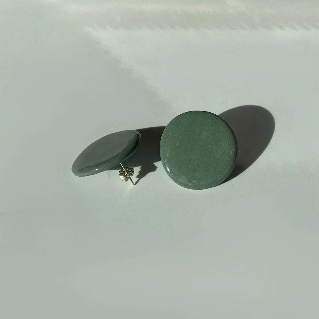 Medium Round Porcelain Earrings