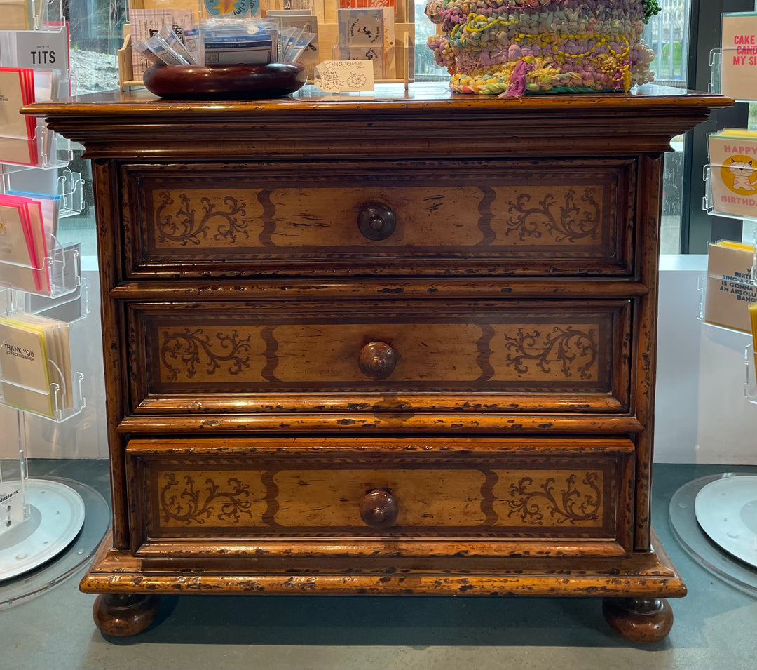 Vintage Wooden Side Tables w/ Inlay