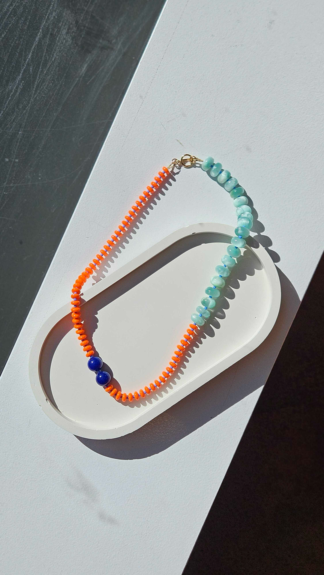 Orange Seed & Moonstone Necklace