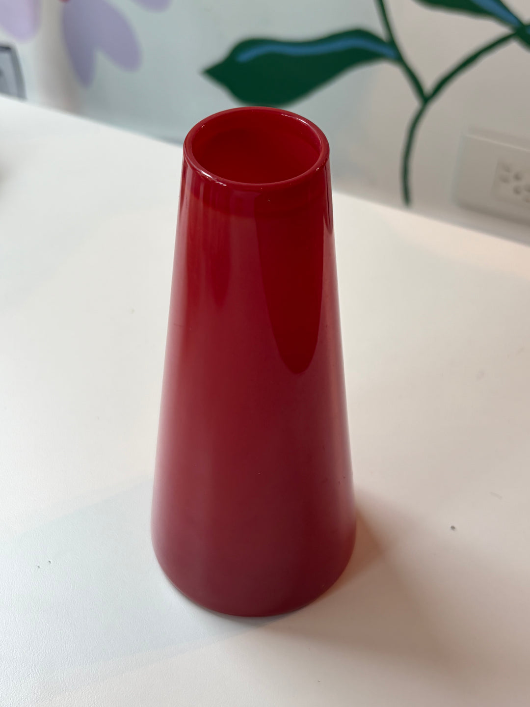 Trianglar Red Vase