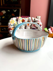 Striped Porcelain Basket