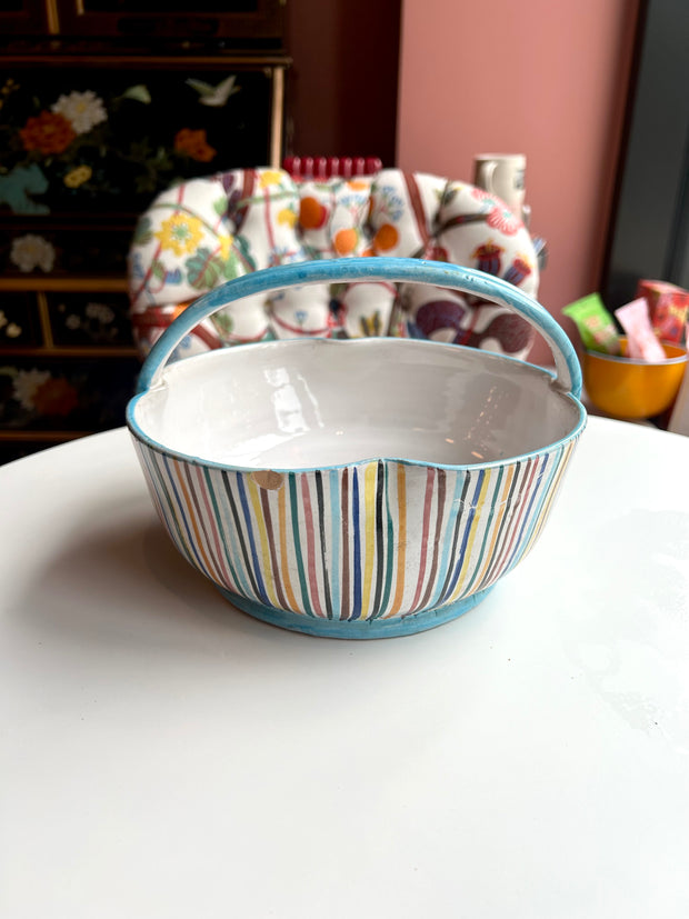 Striped Porcelain Basket