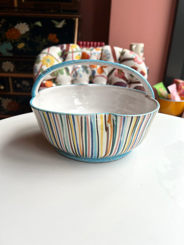 Striped Porcelain Basket