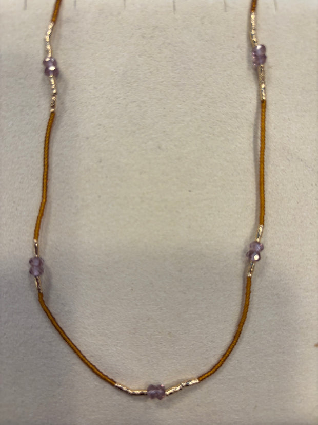 Amber seed necklace
