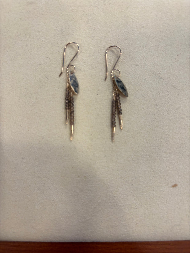 Zircon and gold fill earring