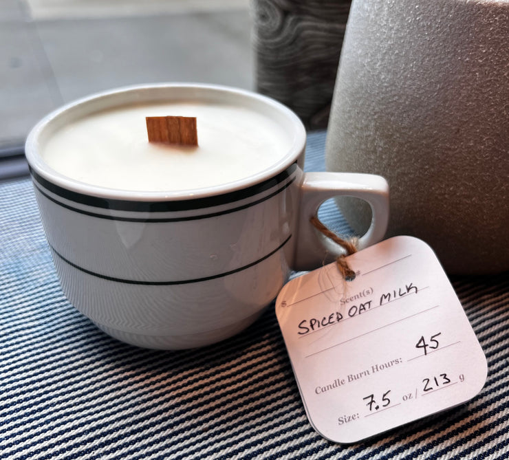 Glow to Grow Striped Mug Candle Spiced Oat Milk