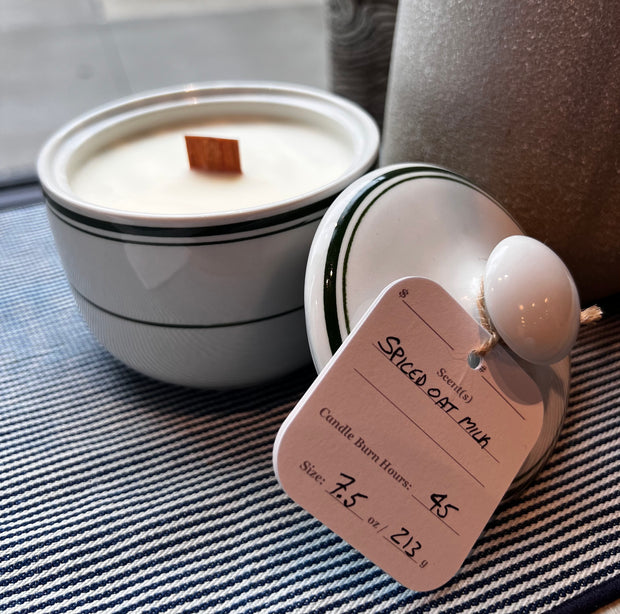 Glow to Grow Striped Sugar Jar Candle Spiced Oat Milk