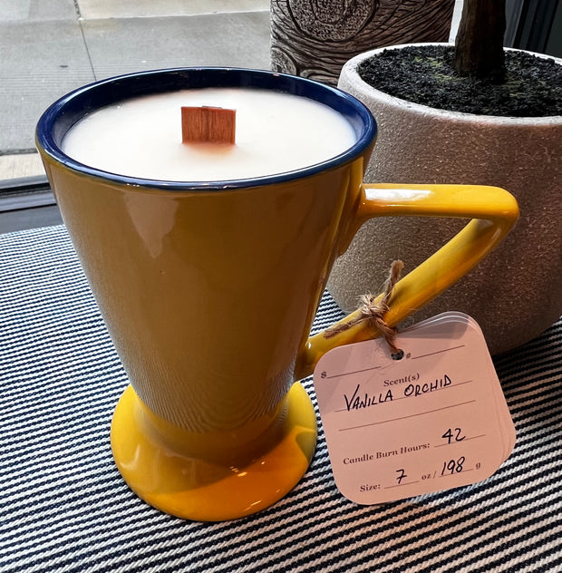 Glow to Grow Yellow Mug Candle Vanilla Orchid