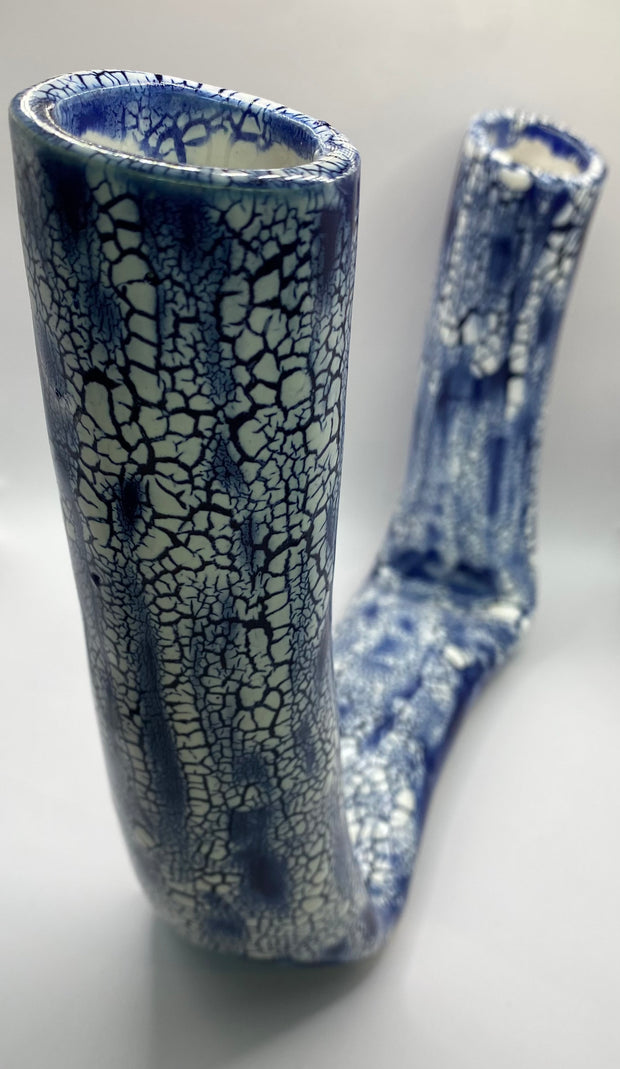 XL Blue Crawl Tube Vase