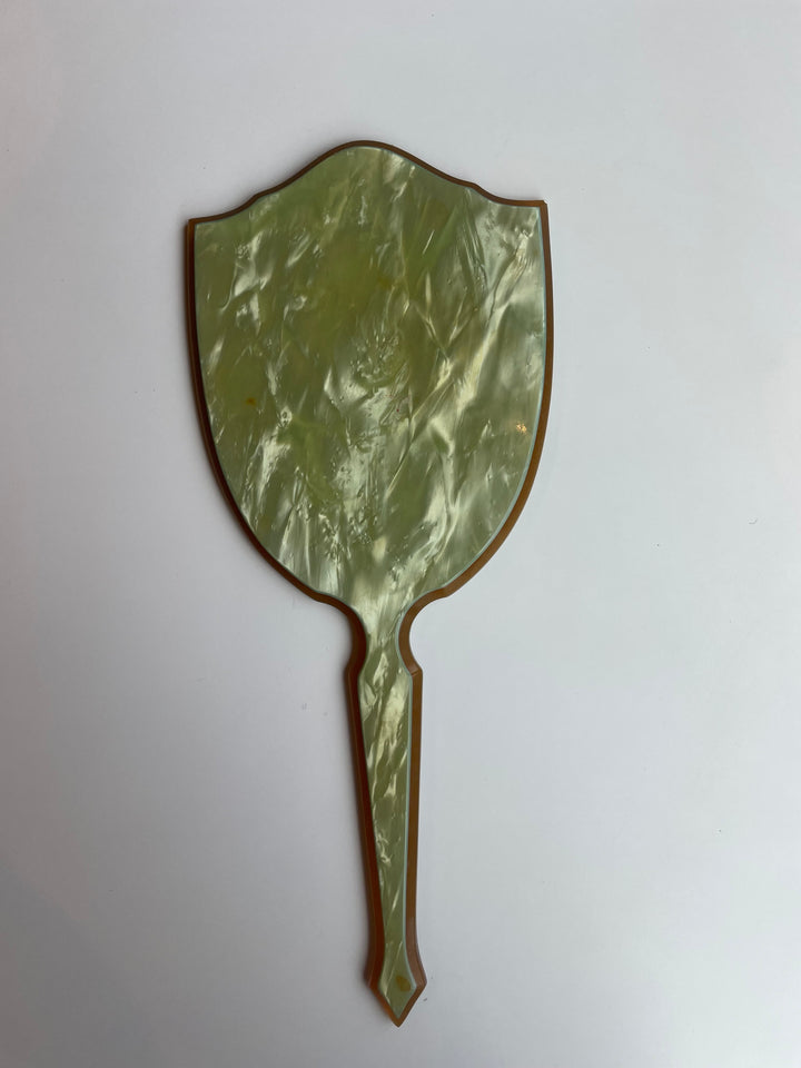 Sage Bakelite Handheld Mirror