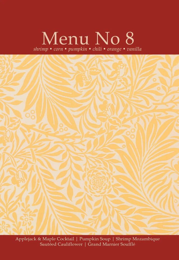 Menu No 8 Shrimp Corn Pumpkin Chili Orange Vanilla