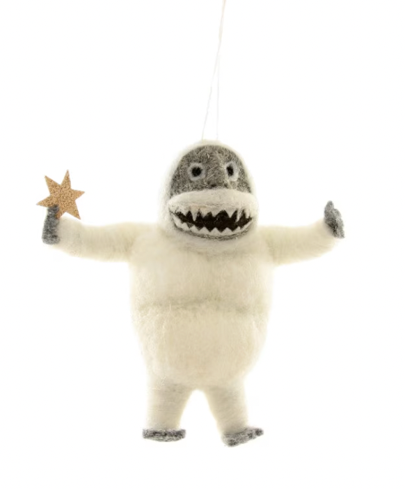 Felted Abominable Snowman Ornament