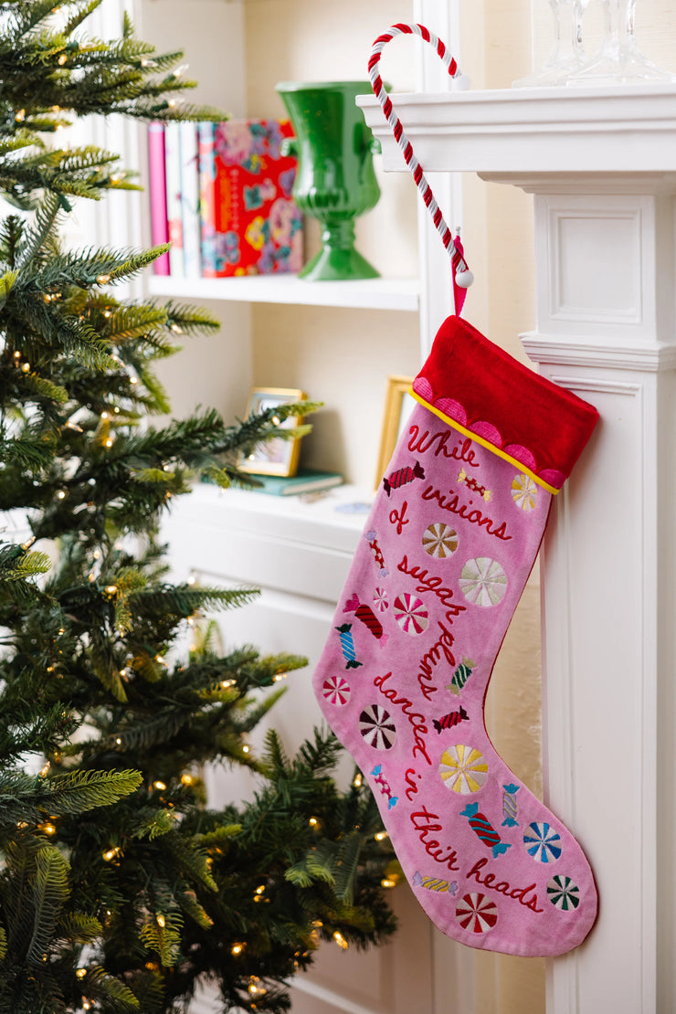 SUGAR PLUMS EMBROIDERED STOCKING