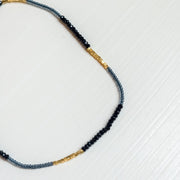 Grey Seeds & Black Beads Necklace