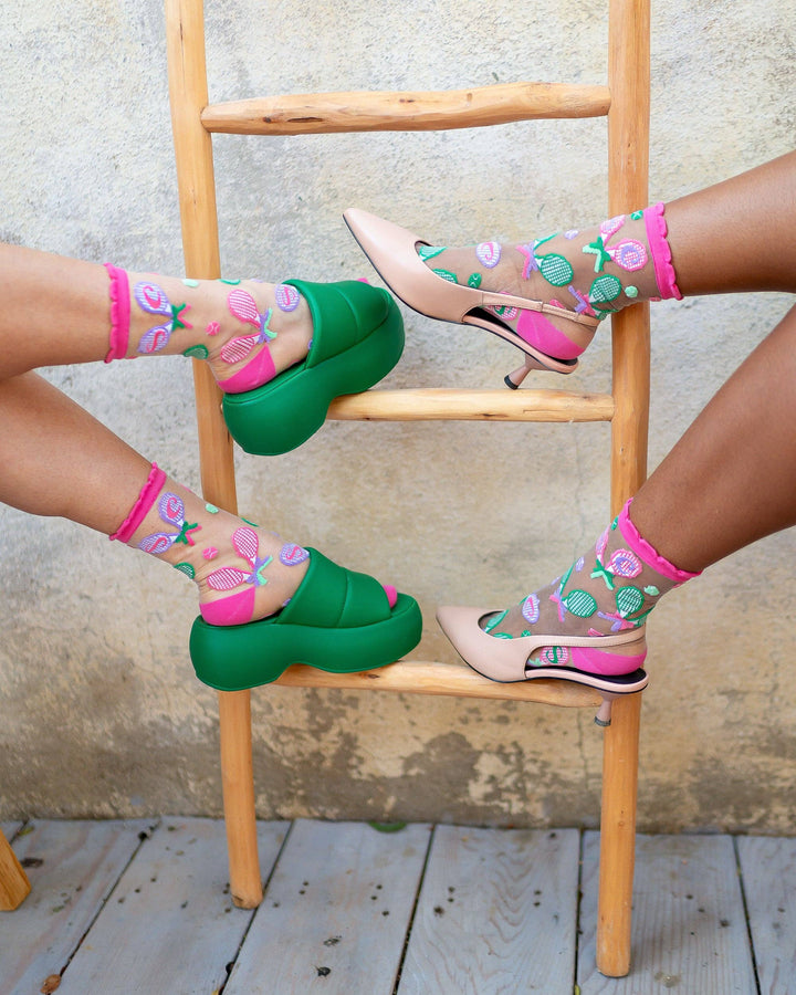 Tenniscore Ruffle Sheer Crew Sock