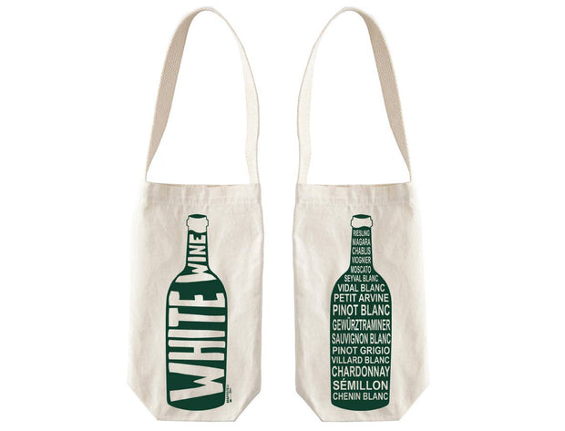 White Single Wine Totes: Natural