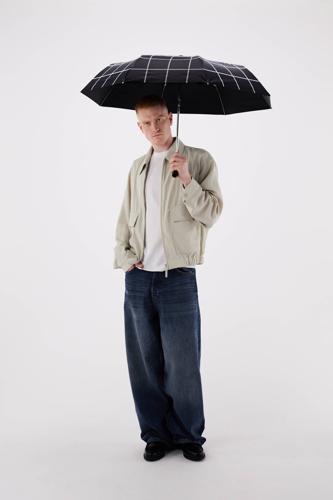 Black Grid Duck Umbrella