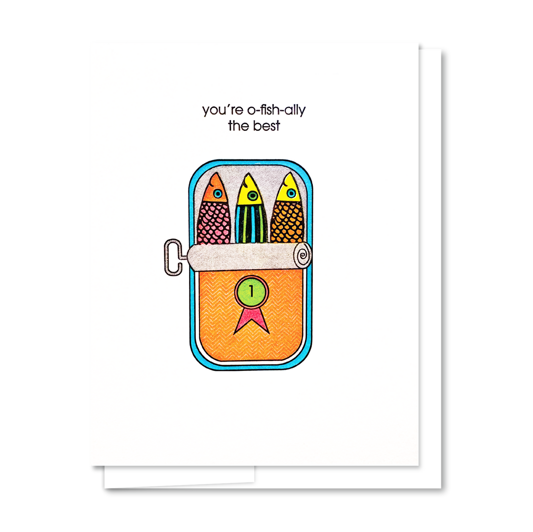 Sardines - Letterpress Everyday Card