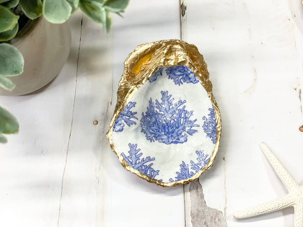 Vintage Coral Oyster Trinket Dish