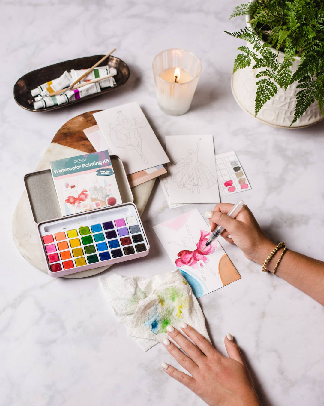 Tropical Florals Watercolor Paint Set