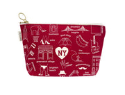 New York City Zipped Pouch: Red