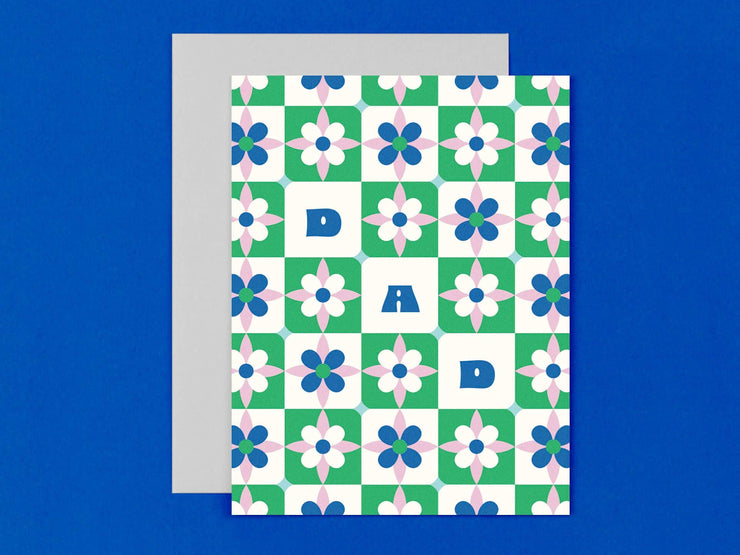 Dad Tiles Flower Pattern Card