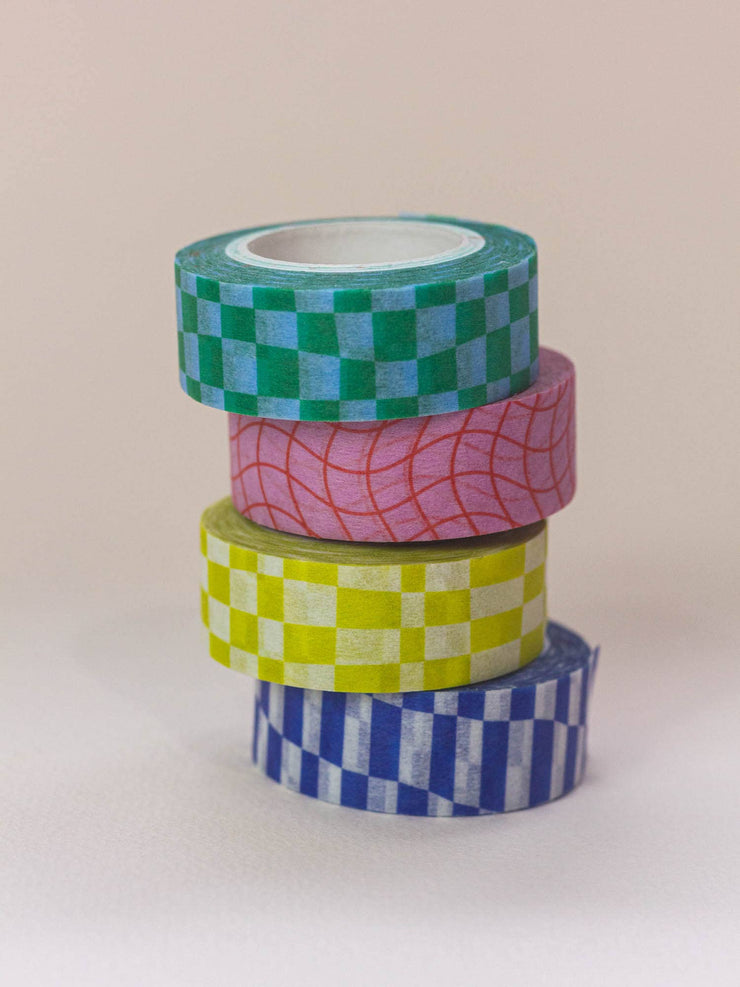 Space Time 15mm • Warped Checks Washi Tape