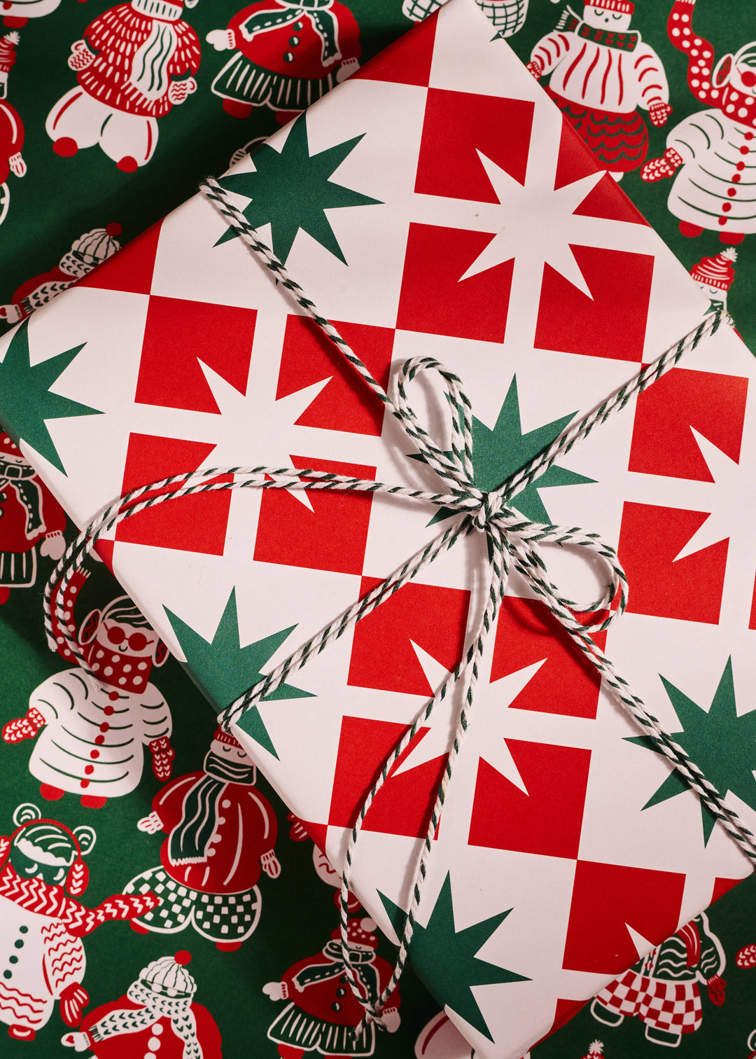 Ski Buddies & Star Block Double Sided Gift Wrap Set