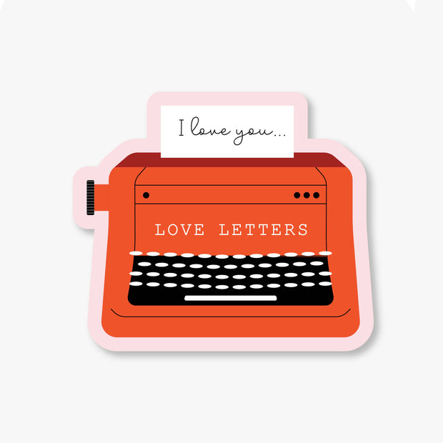 Red Typewriter Vinyl Sticker