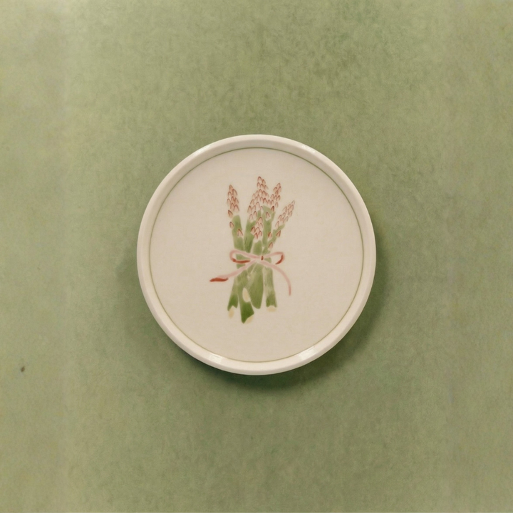 Asparagus Appetizer Plate with Lined Border