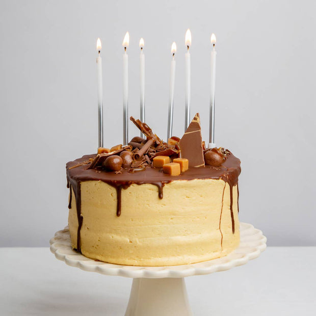 White & Silver Birthday Cake Candles