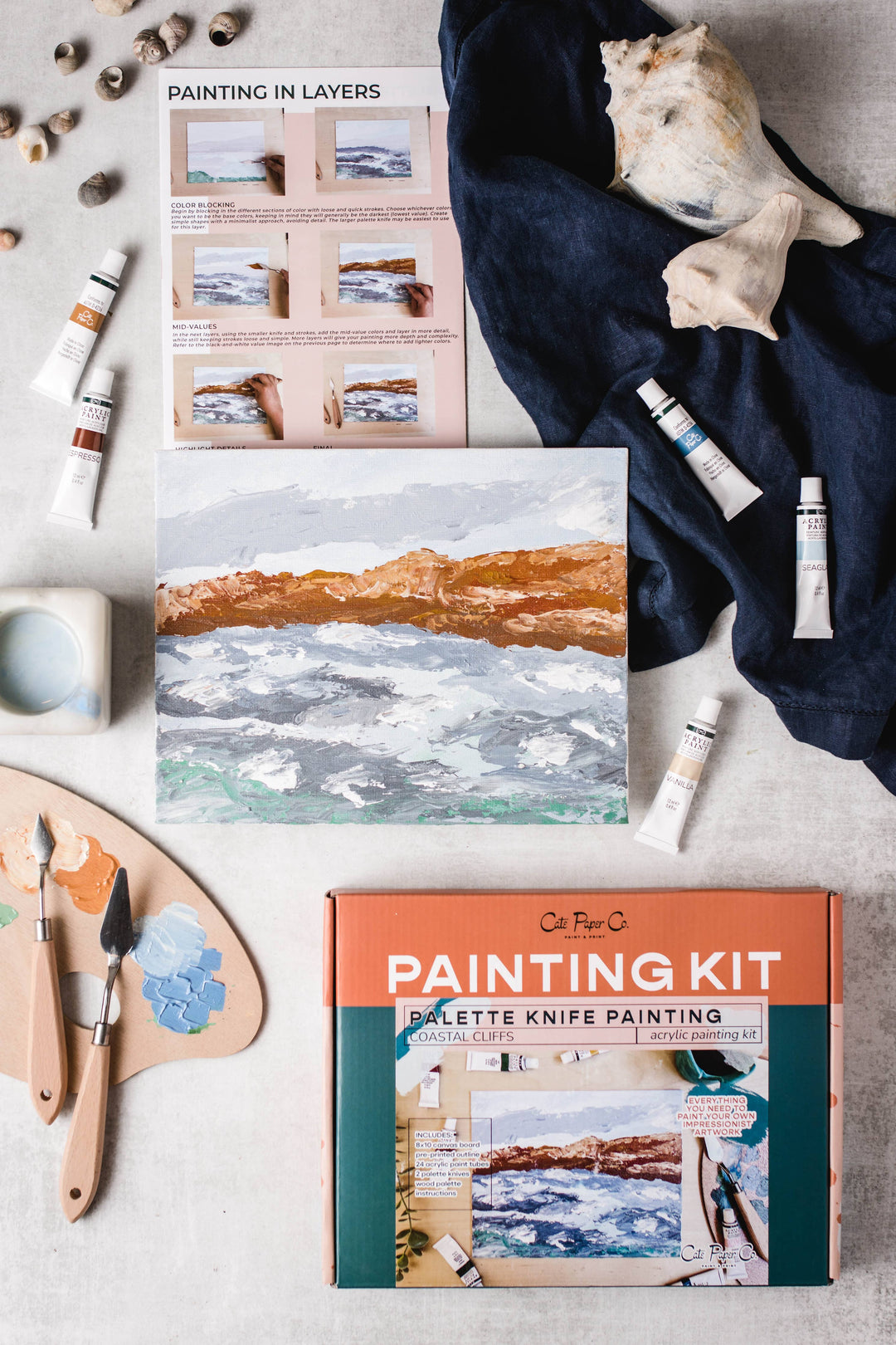Coastal Cliffs (palette knife) Painting Kit