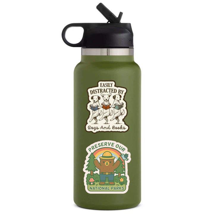 Funny Cute Dog Puppy Book Reading High Quality Vinyl Sticker