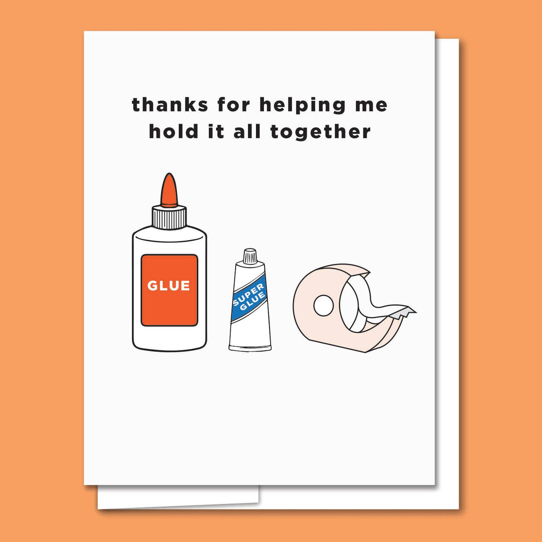 Glue - Letterpress Funny Thank You Card